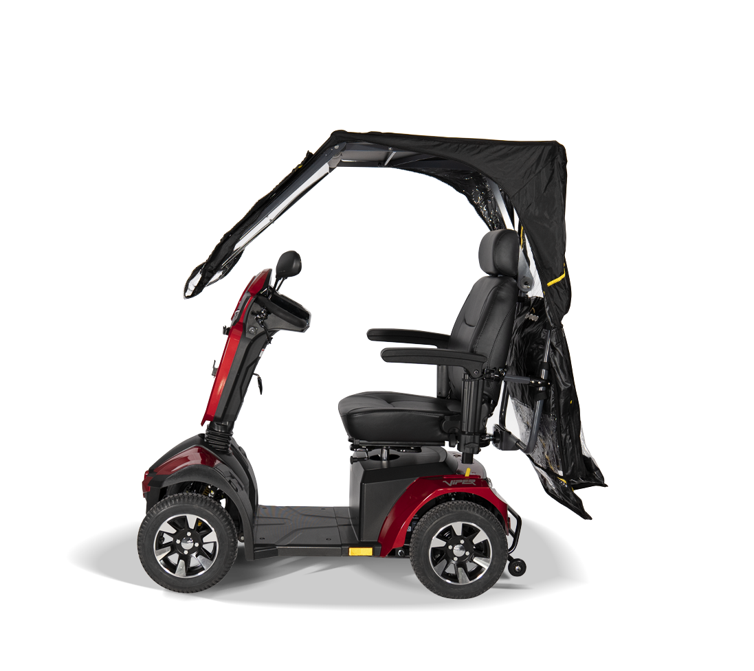 Scooterpac Universal Foldaway mobility scooter Canopy. automated Rain protection for your scooter